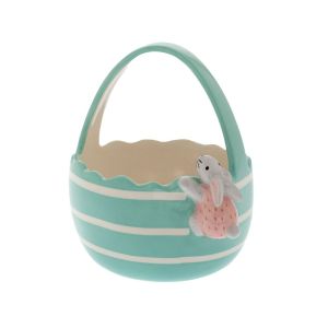 CERAMIC MINT GREEN EGG BASKET 13X12X15CM