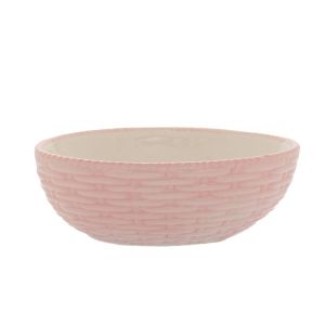 CERAMIC PINK OVAL EGG BOWL 22X16X7CM