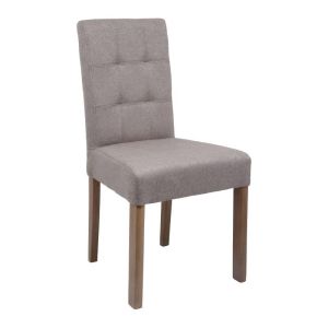 Трапезен стол t12 mpez сив плат крака дъб 45x45x90cm