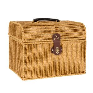 CREAM PE RATTAN PICNIC BASKET 36Χ26Χ21 38CM