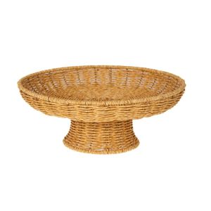 CREAM PE RATTAN TRAY D32X12,5CM