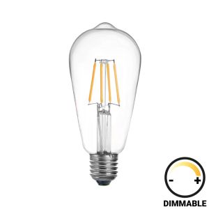 LED ЛАМПА ST64 КРУШКА ДИМИРУЕМА 4W E27 ПРОЗРАЧНА