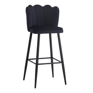 Бар стол Velvi velvet в черен цвят 43X62X95см