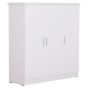 ГАРДЕРОБ 3-КРИЛЕН С РАФТОВЕ FUENTO HM2482.02 МЕЛАМИН В БЯЛО 120-116x40x123.5Hcm