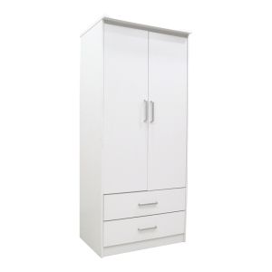 Гардероб Olympus с 2 врати и чекмеджета в бял цвят 81x57x183