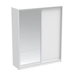 ДВУКРИЛЕН ГАРДЕРОБ APARADOR С ОГЛЕДАЛО В БЯЛ ЦВЯТ 180X60X220СМ
