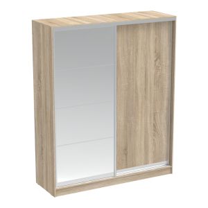 ДВУКРИЛЕН ГАРДЕРОБ APARADOR С ОГЛЕДАЛО В ЦВЯТ СОНОМА 180X60X220СМ