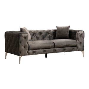 Диван 2 места PWF-0579 дамаска в тъмно сив цвят 197x90x70см