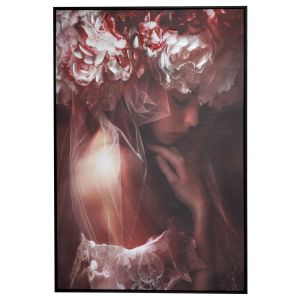 КАРТИНА МОМИЧЕ 83X123СМ С ЧЕРНА РАМКА ВЪРХУ ЩАМПОВАНО ПЛАТНО