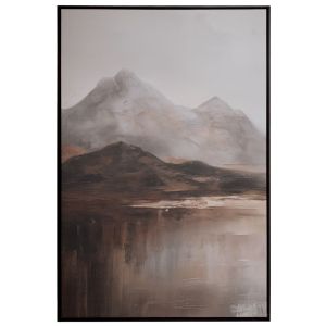 КАРТИНА ПЛАНИНИ 83X123СМ С РАМКА ВЕНГЕ ВЪРХУ ЩАМПОВАНО ПЛАТНО