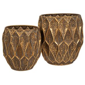 КОМПЛЕКТ 2 ЗЛАТНИ МЕТАЛНИ КАШПИ D30X38 D24X30CM