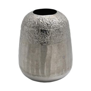 МЕТАЛНА ДЕКОРАТИВНА ВАЗА FL7664 СРЕБРИСТ ЦВЯТ 21x27cm