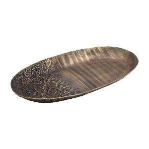 МЕТАЛНА ДЕКОРАТИВНА ОВАЛНА ЧИНИЯ FL7664 ЦВЯТ БРОНЗ 38x21x3cm