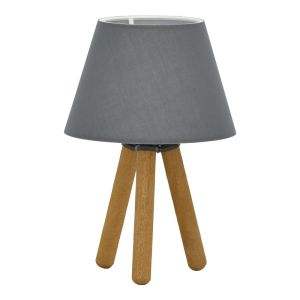 Настолна лампа PWL-1071 Å27 сиво-орех D22x32см