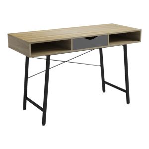 Офис бюро Komo в цвят sonoma-grey с черни метални крака 120x48x76см