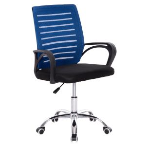ОФИС СТОЛ TRAIL HM1192.36 СИНЯ И ЧЕРНА МРЕЖА-ХРОМИРАН МЕТАЛЕН КРАК 62x51x98Hcm.