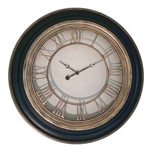 СТЕНЕН ЧАСОВНИК NOPLA В АНТИЧЕН ЧЕРЕН И ЗЛАТЕН ТОН D60.2X5.6CM