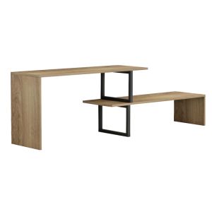 Стойка за ТВ Lilant меламинова дъска в цвят сонома и черен метален крак 160x30x45см