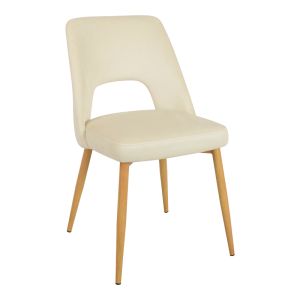 Стол Murde бежов кадифен плат и метални крака в естествен нюанс 48.5x61x89см