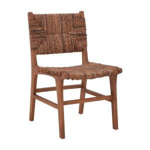 СТОЛ REFANE ЕСТЕСТВЕН ЦВЯТ ТИКОВО ДЪРВО И БАНАНОВО ВЪЖЕ 50X58X85СМ