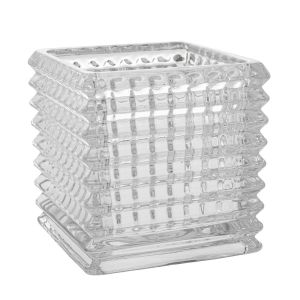 СТЪКЛЕНА ВАЗА КУБ Д15Х15СМ