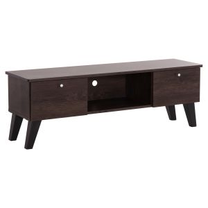 ТВ ШКАФ IREN HM2481.02 МЕЛАМИН В ЦВЯТ ОРЕХ-ЧЕРНО 120x32.5-34x41Hcm.