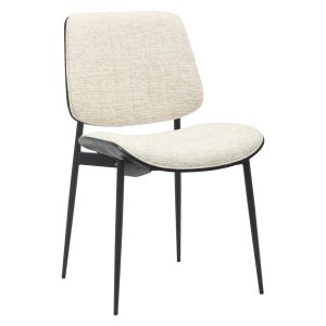 ТРАПЕЗЕН СТОЛ CONTI .02 ЧЕРЕН МЕТАЛ И ШПЕРПЛ-ПЛАТ-ЕКРЮ 48.5x56x82.5Hcm HM9983