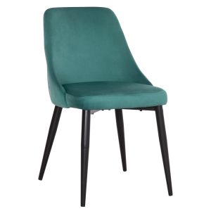 ТРАПЕЗЕН СТОЛ SERENITY HM8527.13 МЕНТОВО КАДИФЕ-ЧЕРНИ МЕТАЛНИ КРАКА 51x54x83.5Hcm.