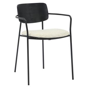 ТРАПЕЗЕН СТОЛ VIKKI .02 МЕТАЛ И ШПЕРПЛАТ В ДАМАСКА ЧЕРНО-ЕКРЮ 54x54x75.5Hcm HM9980