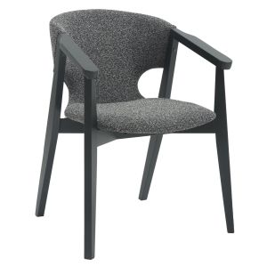 ТРАПЕЗНО КРЕСЛО YEGER .01 БУК В ДАМА ЧЕРНО-ТЪМНО СИВО 62.5x60x79Hcm HM9995