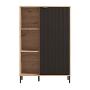 Витрина Vandea в цвят artisan-black mat, размери 87x40x195см