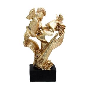 ДЕКОРАТИВНА ФИГУРА FL23108 &quot;ЛИЦА&quot; ЗЛАТЕН ЦВЯТ 18x9x20cm