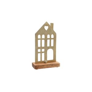 Декорация за маса Home върху дървена основа злато, размери 16x5x23см