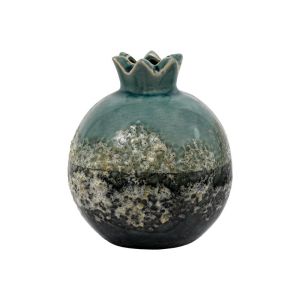 КЕРАМИЧЕН ДЕКОРАТИВЕН НАР ЗЕЛЕНО-СИВ ЦВЯТ 13x15cm