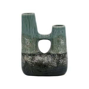 КЕРАМИЧНА ВАЗА FL3204 ЗЕЛЕНО-СИВ ЦВЯТ 20x11x26cm