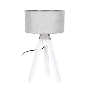 Настолна лампа в сив цвят с бяла основа с размери 25x45.5см