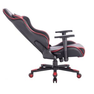 Офис стол &quot;Gaming&quot; в черен цвят с червени детайли, размери 70.5x71x128см