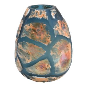 СТЪКЛЕНА ВАЗА FL166505 ЦВЯТ ЗЕЛЕН-БРОНЗ 20x19x26cm