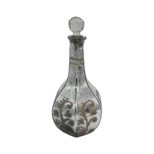 СТЪКЛЕНА ДЕКОРАТИВНА ГАРАФА FL11360 СРЕБРИСТ ЦВЯТ 13x30cm