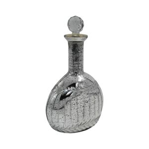 СТЪКЛЕНА ДЕКОРАТИВНА ГАРАФА FL31773 СРЕБРИСТ ЦВЯТ 15x9x25cm