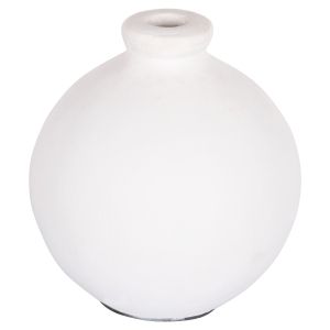 ДЕКОРАТИВНА ВАЗА СЕРИЯ CLAYVON HM4410 ТЕРАКОТ В БЯЛ ЦВЯТ 18x18x20Hcm.