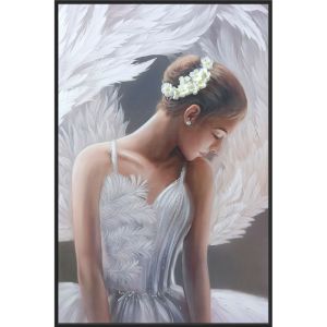 КАРТИНА БАЛЕРИНА ЛЕБЕД В РАМКА - 3D ЕЛЕМЕНТИ - 80x120cm 4/KIB