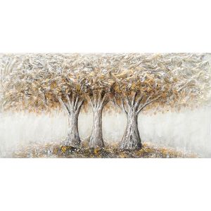 КАРТИНА НА ПЛАТНО 3 ЗЛАТНИ ДЪРВЕТА - 3D ЕЛЕМЕНТИ - 160x80cm 2/KIB