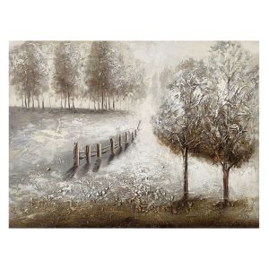 КАРТИНА НА ПЛАТНО ДЪРВЕТА НА ОГРАДА - 80x60cm 12/КУТ.
