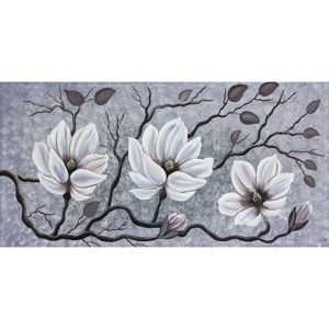 КАРТИНА НА ПЛАТНО МАГНОЛИИ СИВИ - 115x55см 1/КУТИЯ