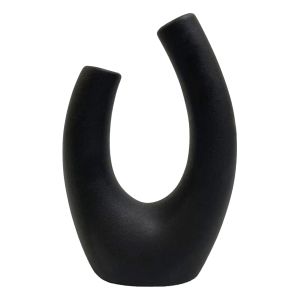 КЕРАМИЧНА ВАЗА ELLIPTO HM4643.02 ЧЕРЕН МАТОВ 14,5x7x21Hcm.