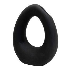 КЕРАМИЧНА ВАЗА ELLIPTO HM4644.02 МАТИРАН ЧЕРЕН 16.5x9x20.3Hcm.