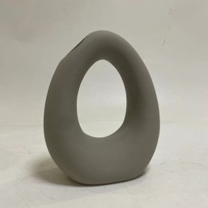 КЕРАМИЧНА ВАЗА ELLIPTO HM4644.03 МАТИРАН СИВ 16.5x9x20.3Hcm.