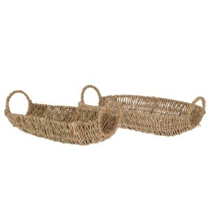 комплект 2 ВЪРБОВА КОШНИЦА С ДРЪЖКИ 47Χ29X9 43Χ23X8CM