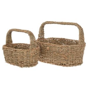 КОМПЛЕКТ 2 КОШНИЦИ ОТ ВЪРБА С ДРЪЖКА 31X21X12 24X29X10CM